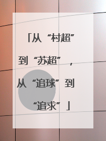 从“村超”到“苏超”，从“追球”到“追求”